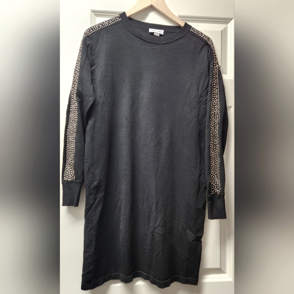 Calvin Klein Small Sweater Dress with Rhinestones on sleeves